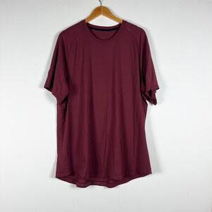 Lululemon Men's Crew Neck Short Sleeve Athletic Casual Tee Shirt Top Burgandy